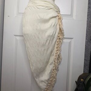 Elegant Cream Fringe Skirt